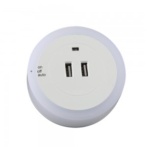 Factory best selling China Auto Photo Sensor Night Light with 2 USB Port for Kitchen Stairway Toilet