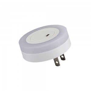 OEM Customized China Plug Photocell Sensor LED Night Light Round type Promotion